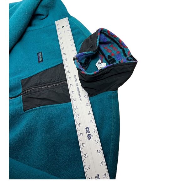 Columbia Sweater Mens L Blue VTG Fleece 90s Teal Anorak Zip USA Ski High Neck - Picture 7 of 10